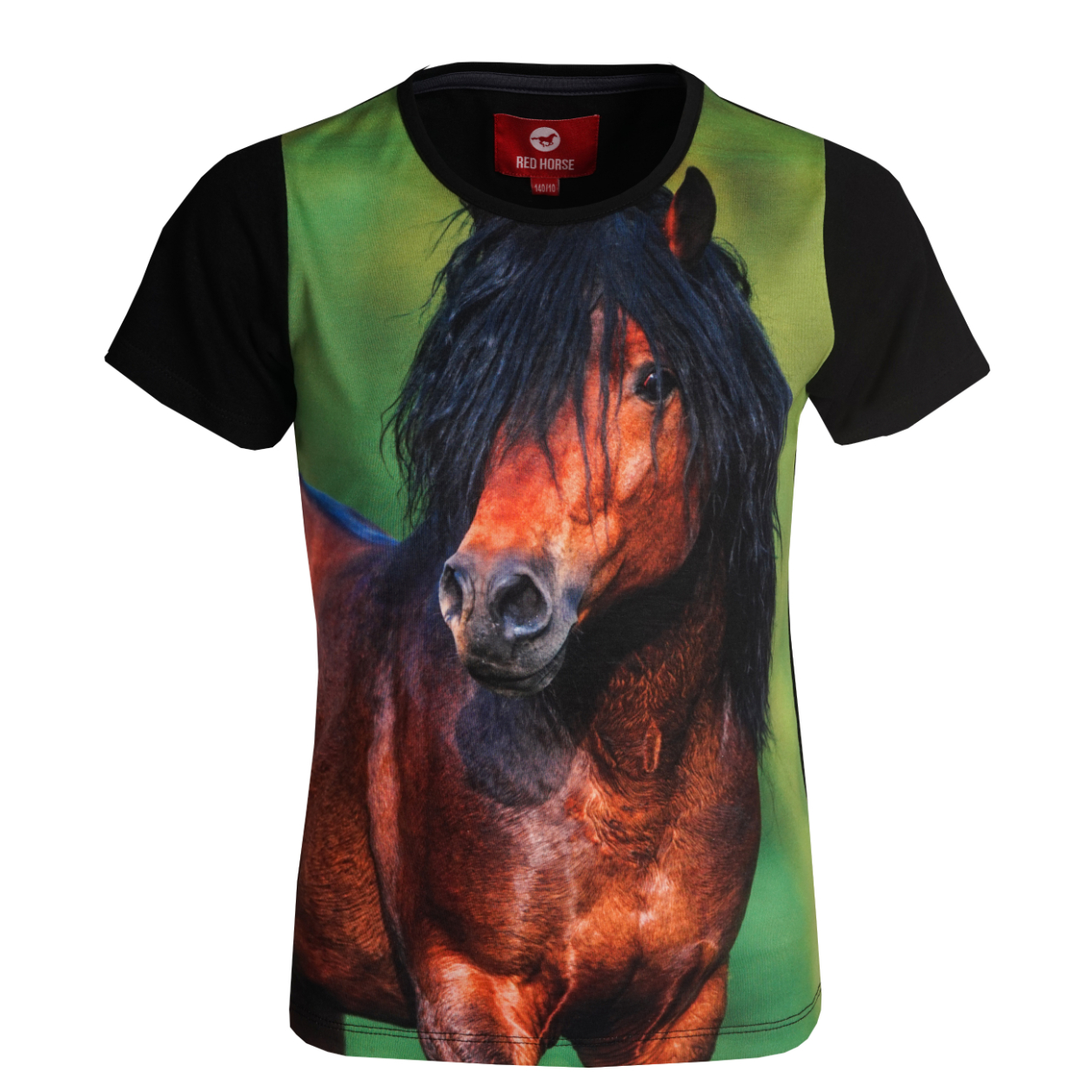 Red horse T-shirt Horsy – Hellesrideudstyr